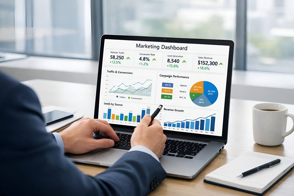 Google Ads campaign management and marketing analytics dashboard
