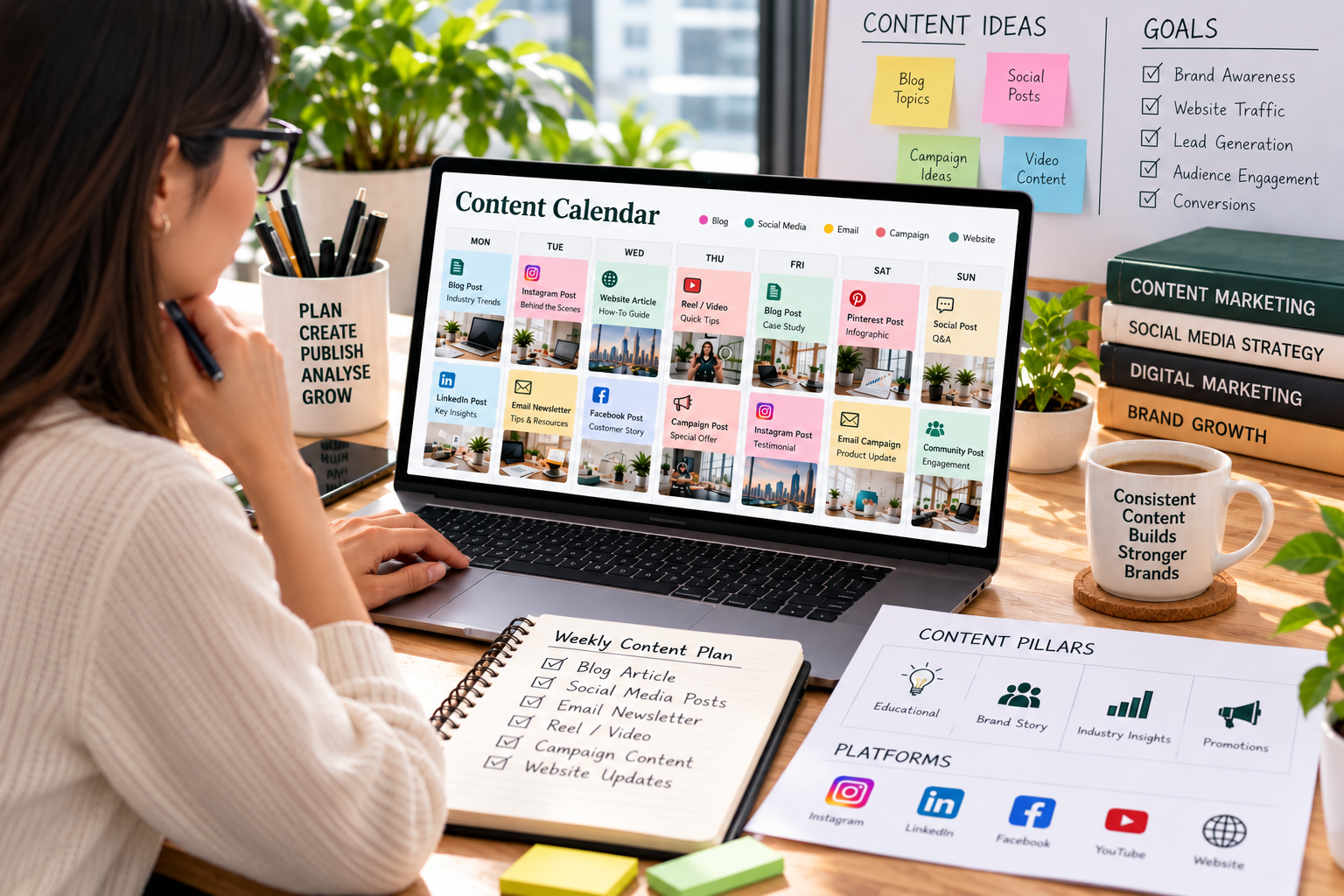 Content calendar planning for digital marketing