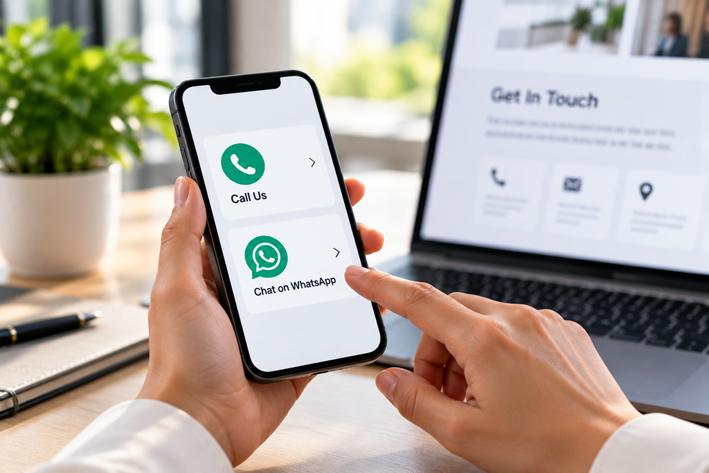 Phone and WhatsApp contact clicks on a business website