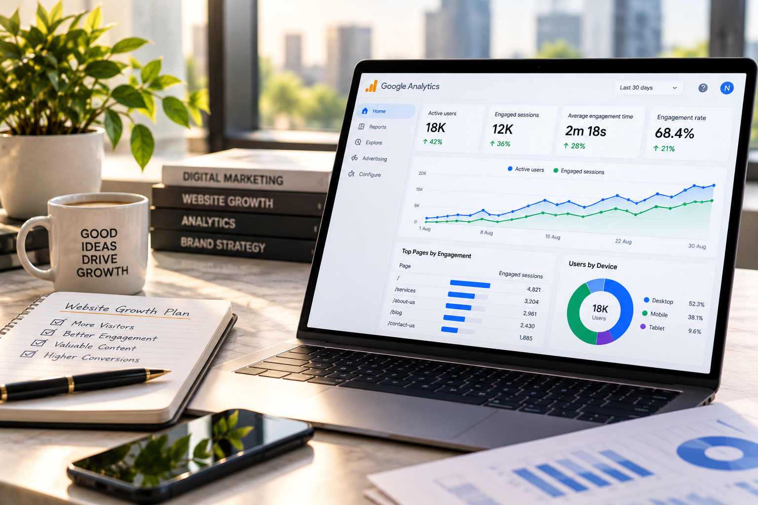 1. Website engagement analytics and user interaction tracking